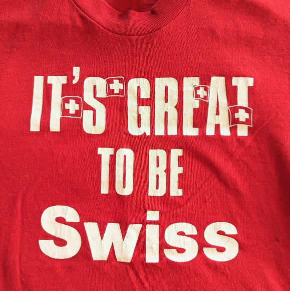 80s-90s vintage It's Great to be Swiss t shirt - Picture 4 of 10